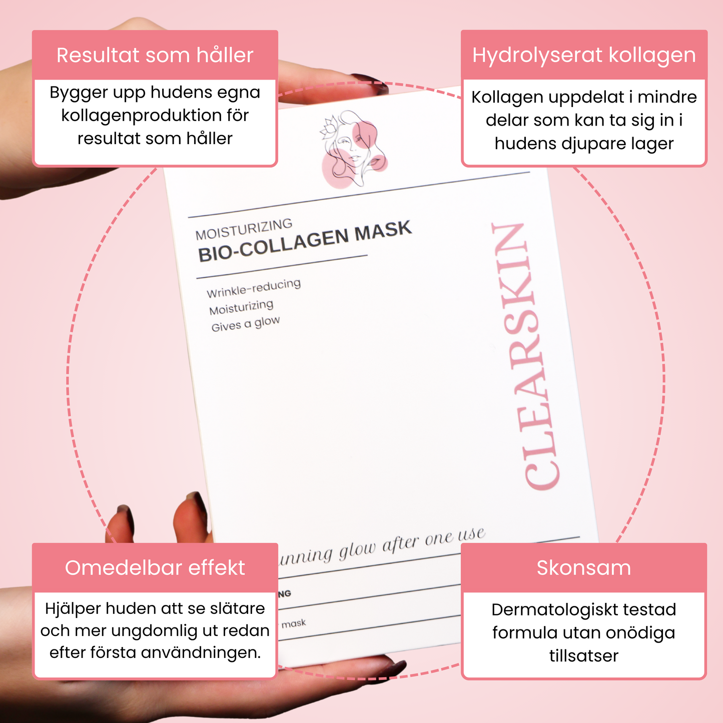 Tiefenwirksame, feuchtigkeitsspendende Bio-Kollagen-Maske